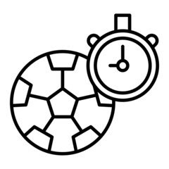 Time Vector Outline Icon Isolated On White Background