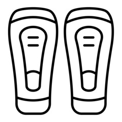 Shin Guard Vector Outline Icon Isolated On White Background
