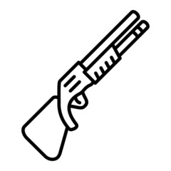 Shot Gun Vector Outline Icon Isolated On White Background