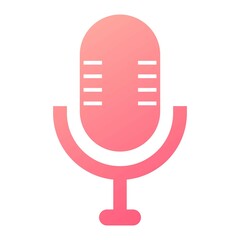 Vector Voice Control Glyph Gradient Icon Design