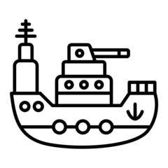 Cruiser Vector Outline Icon Isolated On White Background