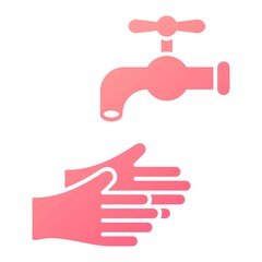 Vector Hand Wash Glyph Gradient Icon Design