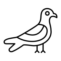 Seagul Vector Outline Icon Isolated On White Background