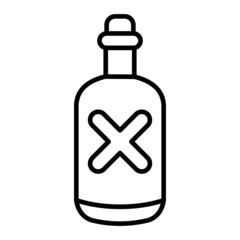 Rum Vector Outline Icon Isolated On White Background