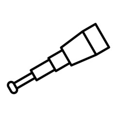 Spyglass Vector Outline Icon Isolated On White Background