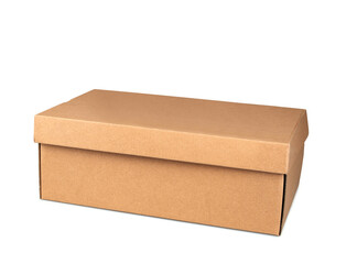 Closed brown post packaging isolated on white