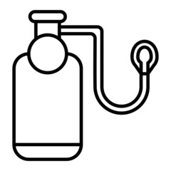 Oxygen Tank Vector Outline Icon Isolated On White Background