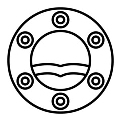 Port Hole Vector Outline Icon Isolated On White Background