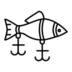 Bait Vector Outline Icon Isolated On White Background