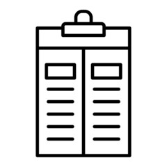 Clipboard Vector Outline Icon Isolated On White Background