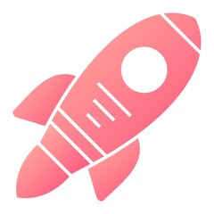 Vector Spaceship Glyph Gradient Icon Design