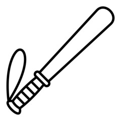 Baton Vector Outline Icon Isolated On White Background