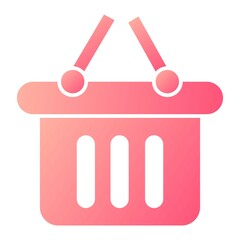 Vector Shopping Basket Glyph Gradient Icon Design