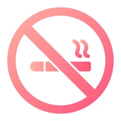 Vector No Smoking Glyph Gradient Icon Design