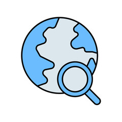 Globe search Vector icon which is suitable for commercial work and easily modify or edit it

