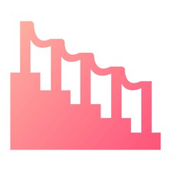 Vector Stairs Glyph Gradient Icon Design