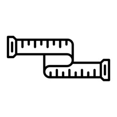 Measuring Tape Vector Outline Icon Isolated On White Background