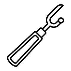Seam Ripper Vector Outline Icon Isolated On White Background