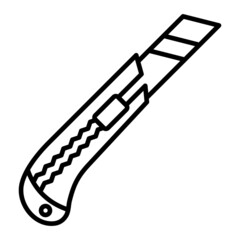 Cutter Vector Outline Icon Isolated On White Background