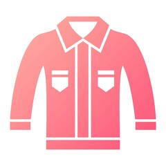 Vector Jeans Jacket Glyph Gradient Icon Design