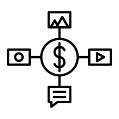 Marketing Vector Outline Icon Isolated On White Background