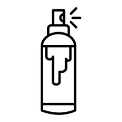 Spray Paint Vector Outline Icon Isolated On White Background