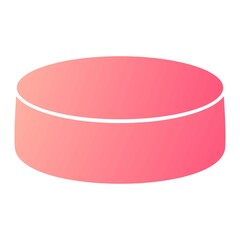 Vector Hockey Puck Glyph Gradient Icon Design