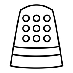 Thimble Vector Outline Icon Isolated On White Background