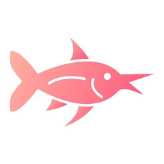 Vector Swordfish Glyph Gradient Icon Design