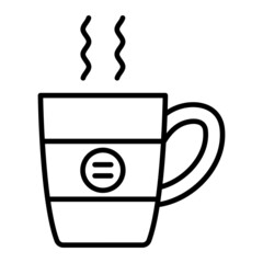 Coffee Vector Outline Icon Isolated On White Background