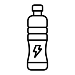 Energy Drink Vector Outline Icon Isolated On White Background