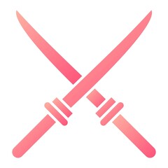 Vector Katana Glyph Gradient Icon Design
