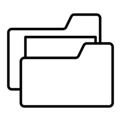 Floder Vector Outline Icon Isolated On White Background