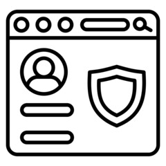 Data Protection Vector Outline Icon Isolated On White Background