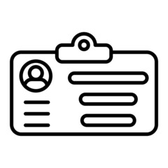 Identity Vector Outline Icon Isolated On White Background