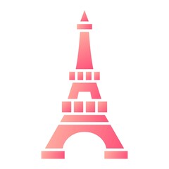 Vector Eiffel Tower Glyph Gradient Icon Design