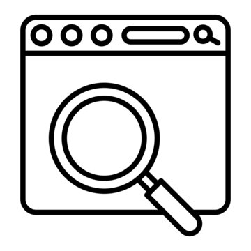 Searching Vector Outline Icon Isolated On White Background