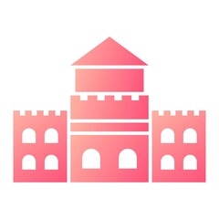 Vector Great Wall China Glyph Gradient Icon Design