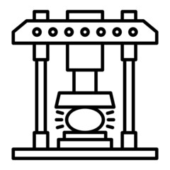 Press Vector Outline Icon Isolated On White Background