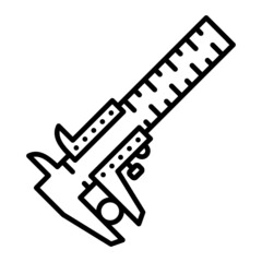 Caliper Vector Outline Icon Isolated On White Background