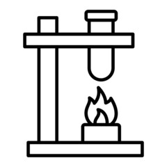 Flame Vector Outline Icon Isolated On White Background