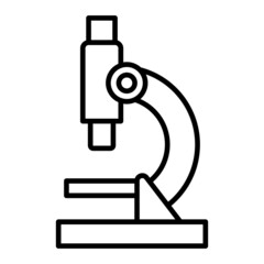 Microscope Vector Outline Icon Isolated On White Background