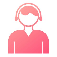 Vector Telemarketer Glyph Gradient Icon Design