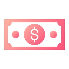 Vector Money Glyph Gradient Icon Design
