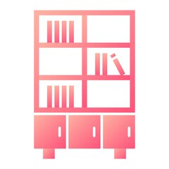  Vector Bookshelf Glyph Gradient Icon Design