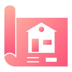 Vector Blue Print Glyph Gradient Icon Design