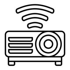 Movie Projector Vector Outline Icon Isolated On White Background