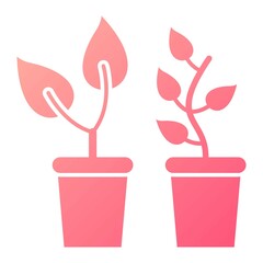 Vector Plants Glyph Gradient Icon Design
