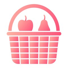Vector Fruits Basket Glyph Gradient Icon Design