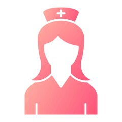 Vector Nurse Glyph Gradient Icon Design